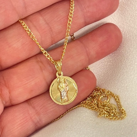 14k Gold Filled St. Jude Valentino Necklace - Picture 3 of 6